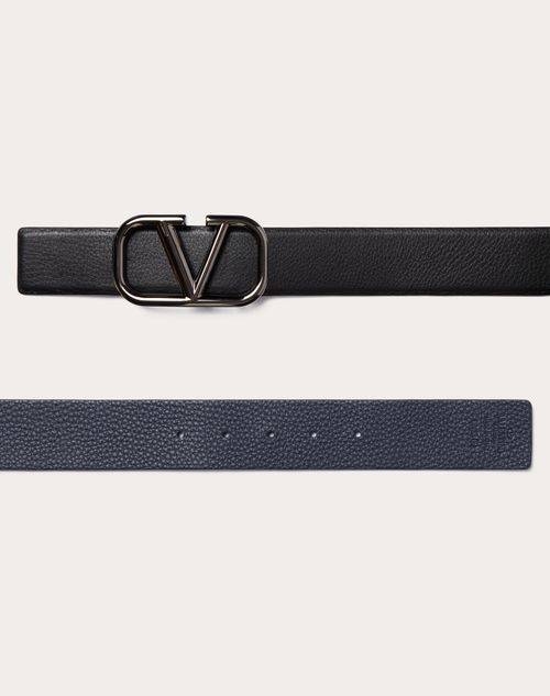 VLogo Signature Reversible Belt in Moose Print Calfskin 40 mm - Valentino Garavani - Man
