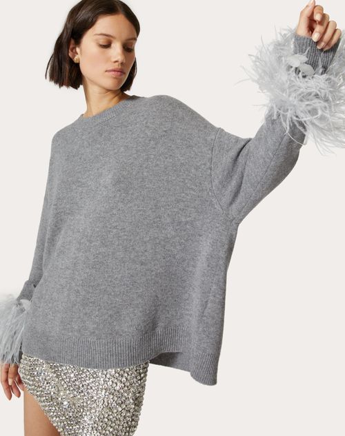 Feather Trim Sweater Top - Style Me Boutique