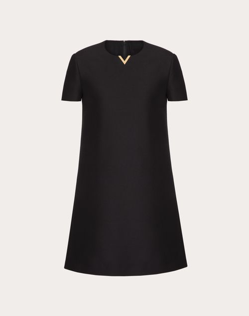 Valentino - Vestido Corto De Crepe Couture - Negro - Mujer - Vestidos