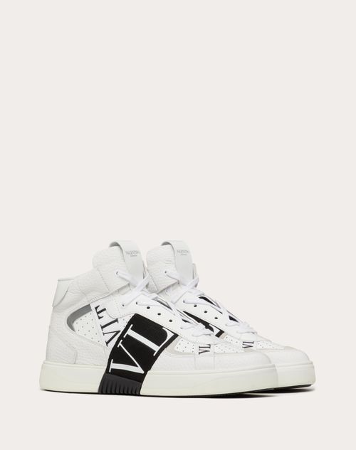 Mid-top Calfskin Vl7n With Bands for Man in Black | Valentino US