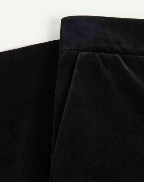 Valentino - Valentino Hose Aus Baumwollsamt - Schwarz - Mann - Hosen Und Shorts