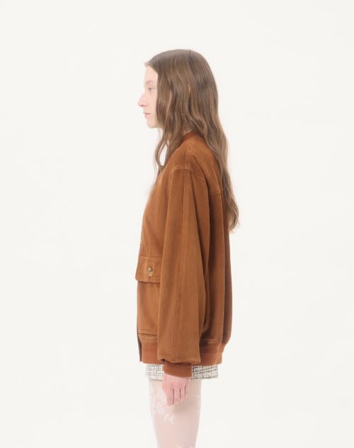 Valentino - Suede Caban - Tobacco - Woman - Coats And Outerwear