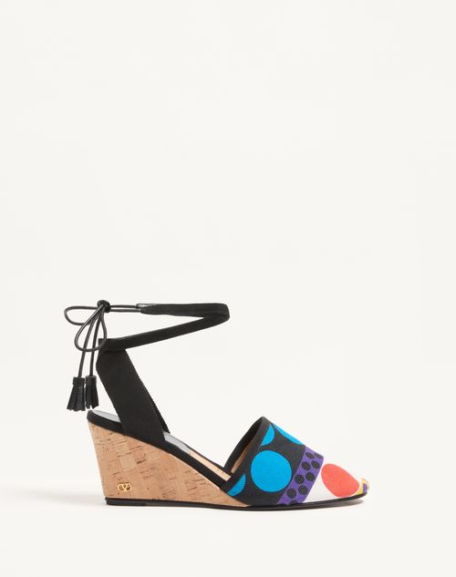 Valentino Garavani - La Cruisette Wedge In Optical Pois Canvas 75mm - Multicolour - Woman - Espadrilles - Shoes