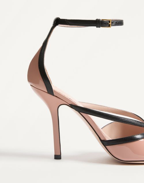 Valentino Garavani - Bepointy Sandal In Patent Leather And Kidskin 100mm - Pink/black - Woman - Sandals