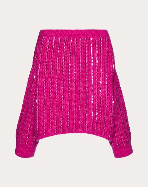 Valentino - Suéter De Lana Mohair Bordado - Pink Pp - Mujer - Prendas De Punto