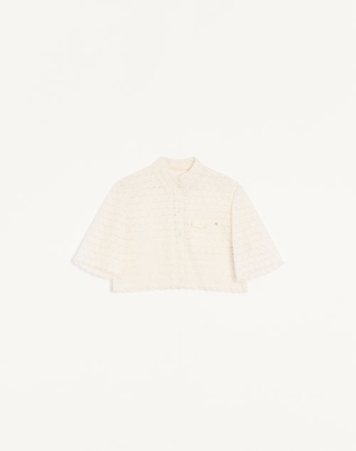 Valentino - Micro Cotton Fleurs A Jour Shirt - Latte - Woman - Shirts And Tops