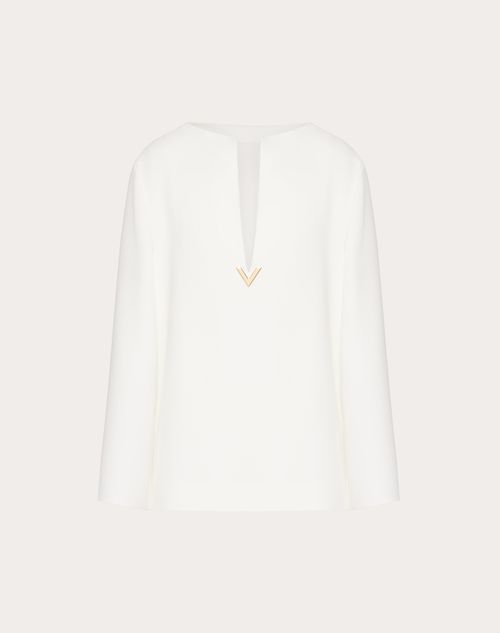 Valentino - Top En Cady Couture - Ivoire - Femme - Chemises Et Tops