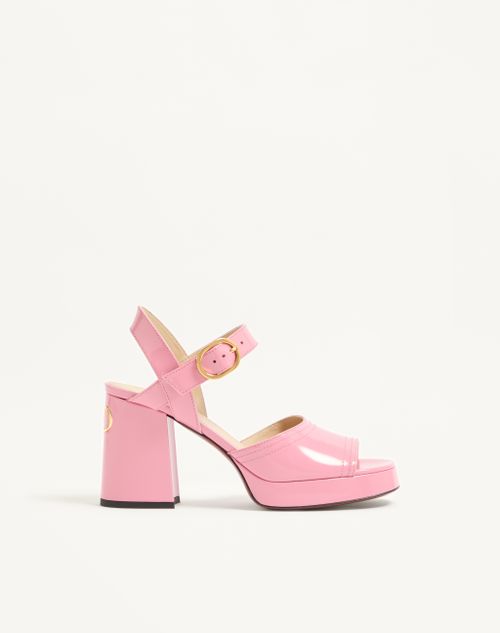 Valentino Garavani - Fawcette Platform Sandal In Polished Calfskin 100mm - Candy Rose - Woman - Sandals