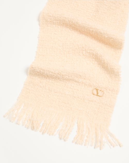 Valentino Garavani - Vlogo Signature Scarf In Wool, Cashmere And Silk - Butter/gold - Woman - Soft Accessories