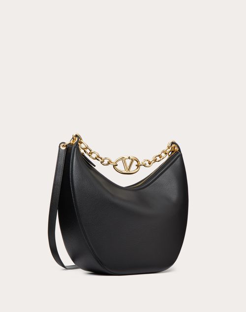 Bolso de hombro negro con cadena dorada Snowy de Valentino