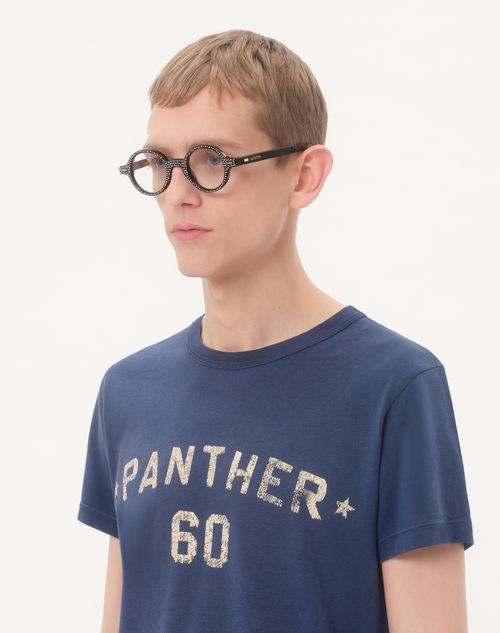 Valentino - Bizarre Circle Glasses With Crystals In Acetate - Black/crystal - Unisex - Eyewear