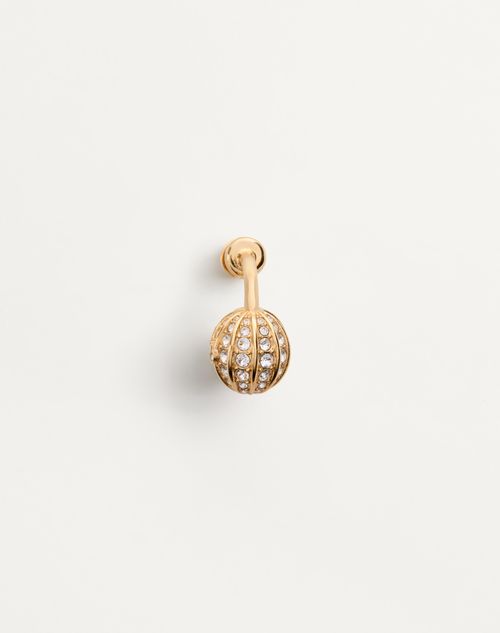 Valentino Garavani - Poetique Des Gouttes Mono Earring In Metal And Swarovski® Crystals - Gold/crystal - Woman - Accessories