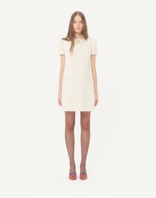 Valentino - Abito Corto Valentino In Tweed Little Square - Vaniglia - Donna - Abiti