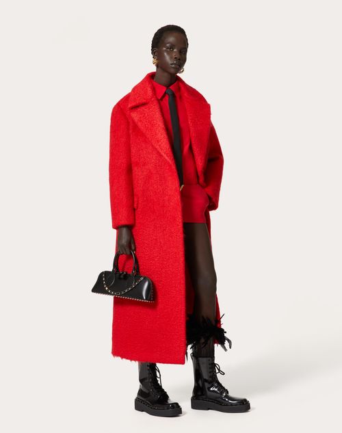 Valentino - Abrigo De Uncoated Buclé - Rojo - Mujer - Abrigos Y Chaquetas