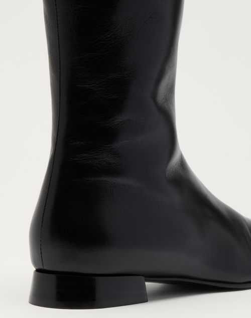 Valentino Garavani - Vlogo Signature Kidskin Boot 20mm - Black - Woman - Boots