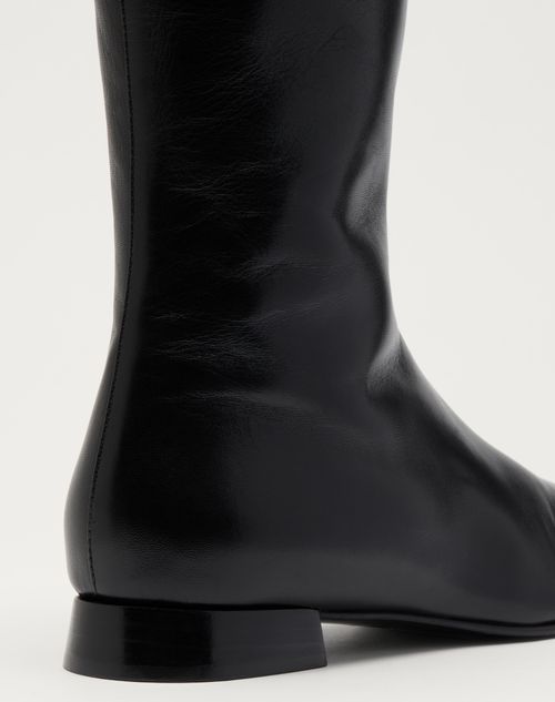 Valentino Garavani - Vlogo Signature Kidskin Boot 20mm - Black - Woman - Boots