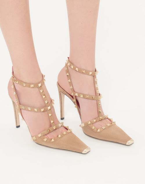 Valentino Garavani - Rockstud Suede Pumps 100mm - Camel - Woman - Pumps And Slingbacks