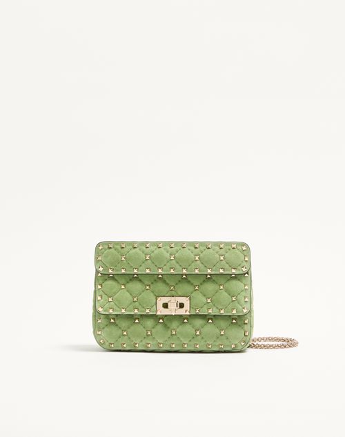 Valentino Garavani - Valentino Garavani Rockstud Spike Small Suede Bag - Mint - Woman - Shoulder Bags