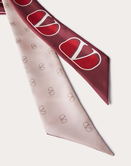 Valentino Garavani - Vlogo Signature Silk Bandeau Scarf - Pink/red - Woman - Soft Accessories