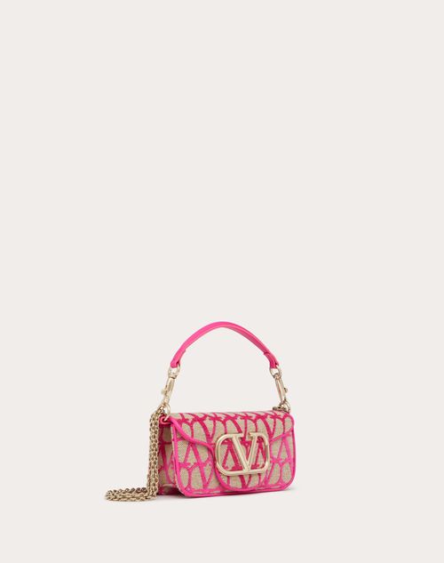 Valentino Garavani - Small Valentino Garavani Locò Toile Iconographe Shoulder Bag - Beige/pink Pp - Woman - Shoulder Bags
