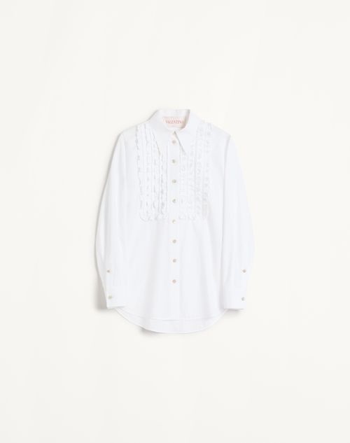 Valentino - Cotton Popeline Shirt - Optic White - Woman - Shirts And Tops