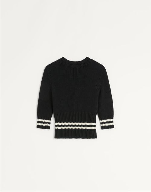 Valentino - Wool Jumper - Black/ivory - Woman - Knitwear