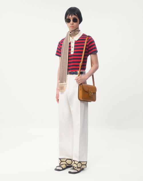 Valentino - Cotton Polo Shirt - Red/indigo - Man - Ready To Wear