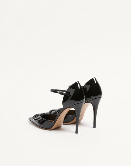 Valentino Garavani - Décolleté D'orsay Vlogo Signature In Vernice 100mm - Nero - Donna - Décolleté