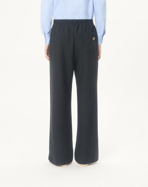 Valentino - Nylon Trousers With Vlogo Patch - Black - Man - Trousers And Shorts