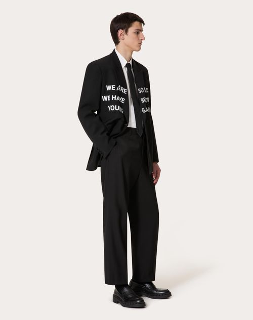 Valentino - Silk Shantung Pants - Black - Man - Shelf - Mrtw - Man Ready To Wear Sale