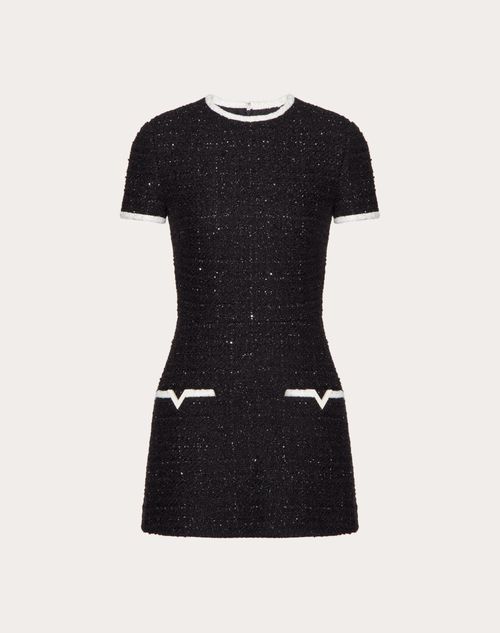 Valentino - Glaze Tweed Short Dress - Black/silver - Woman - Woman Ready To Wear Sale