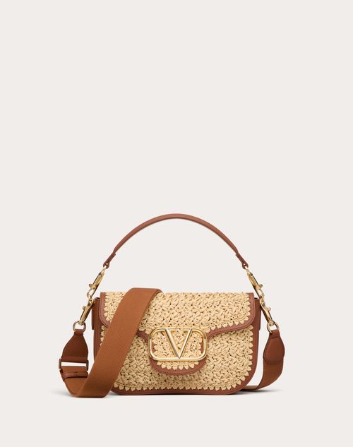 Valentino Garavani - Valentino Garavani Alltime Raffia Shoulder Bag - Natural/saddle Brown - Woman - Bags