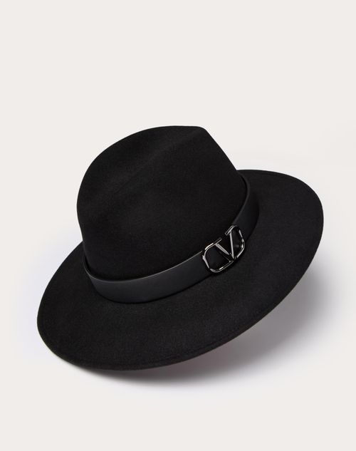 Vlogo Signature Rabbit Fur And Leather Fedora Hat for Woman Vlogo Signature Rabbit Fur And Leather Fedora Hat for Woman