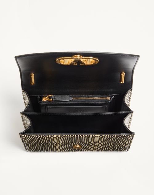 Valentino Garavani - Valentino Garavani Vain Shoulder Bag In Elaphe Leather With Cobra Print - Ivory/black - Woman - Shoulder Bags