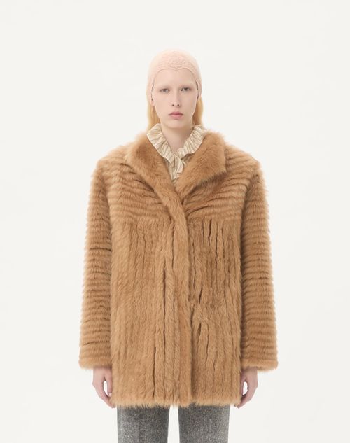 Valentino - Shearling Coat - Honey - Woman - Coats And Outerwear