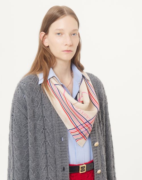 Valentino Garavani - Le Fou De L'archive Silk Scarf From The Valentino Archive - Beige/multicolour - Woman - Soft Accessories