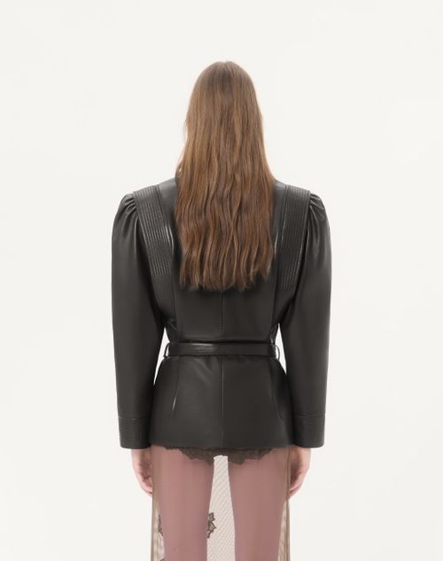 Valentino - Nappa Leather Jacket - Black - Woman - Coats And Outerwear