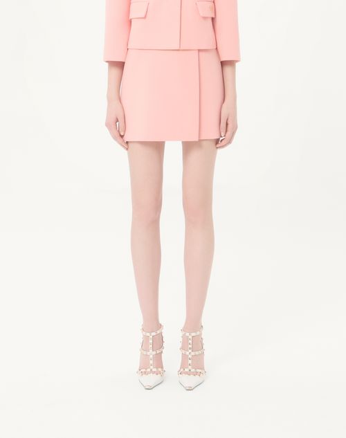 Valentino - Mini Mini En Crepé De Lana - Rosa - Mujer - Faldas
