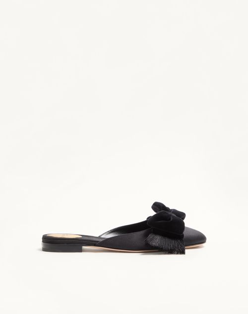 Valentino Garavani - Reinette Satin Mule - Black - Woman - Ballerinas