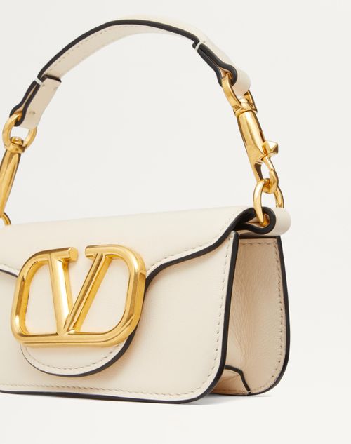 Valentino Garavani Locò Micro Bag in Calfskin Leather with Chain Woman Rose Cannelle Onesize