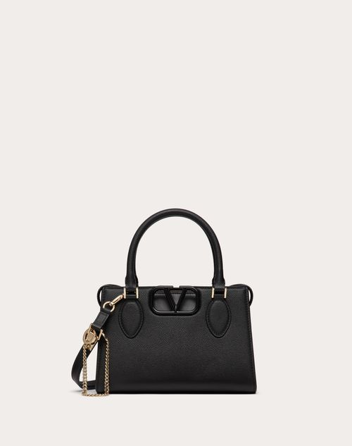 Valentino Garavani - Small Vsling Handbag In Grainy Calfskin - Black - Woman - Top Handle Bags