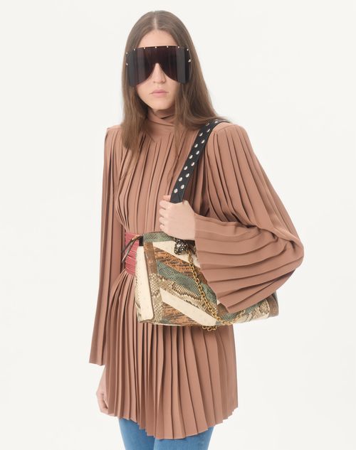 Valentino Garavani - Valentino Garavani Panthea Medium Shoulder Bag In Exotic Leather With Chevron Pattern - Multicolor - Woman - Shoulder Bags