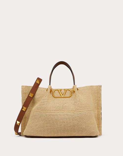 Medium Straw Summer Tote for Woman in Natural