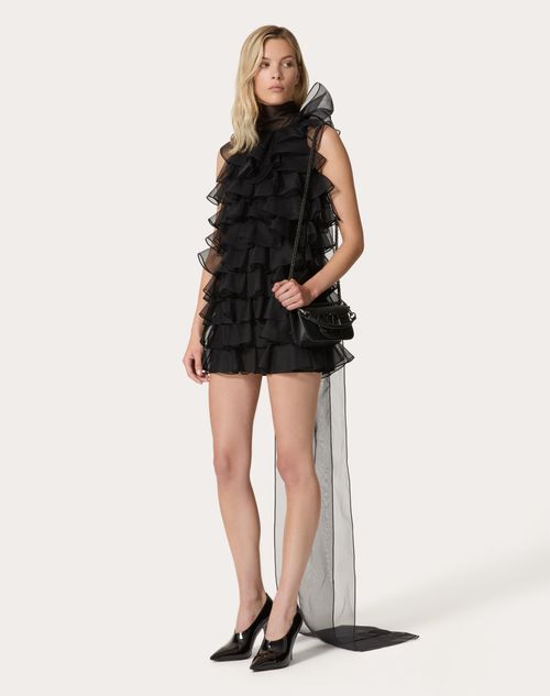 Valentino - Short Organza Dress - Black - Woman - Ready To Wear