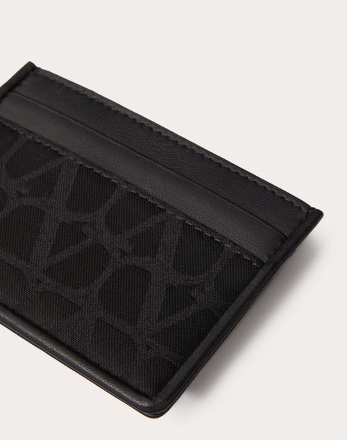 Valentino Garavani - Toile Iconographe Card Holder In Technical Fabric With Leather Details - Black - Man - Small Treats