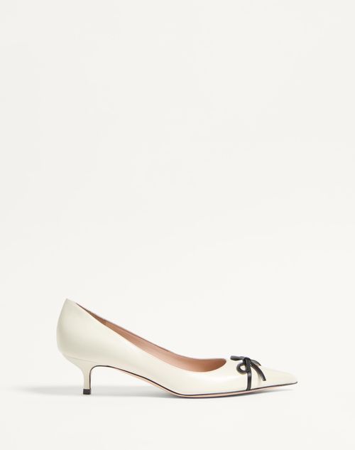 Valentino Garavani - Bepointy Pump In Patent Leather And Kidskin 45mm - Ivory/black - Woman - Pumps