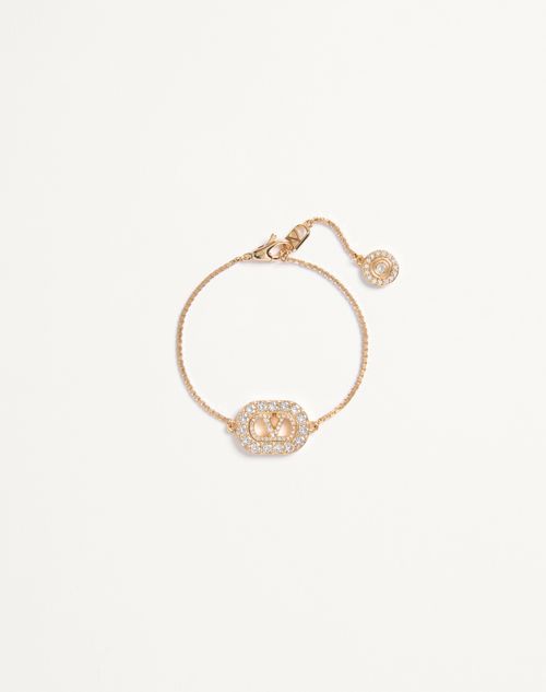 Valentino Garavani - Vlogo Signature Metal And Swarovski® Crystal Bracelet - Gold/crystal - Woman - Jewelry