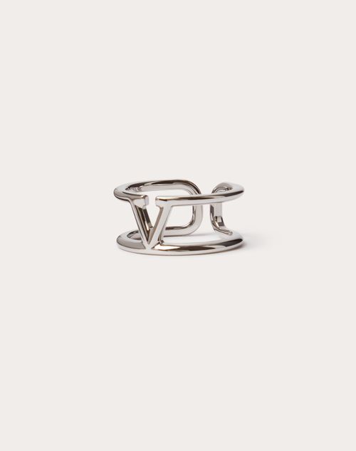 Valentino Garavani - Vlogo Signature Metal Ring - Palladium - Man - Jewellery