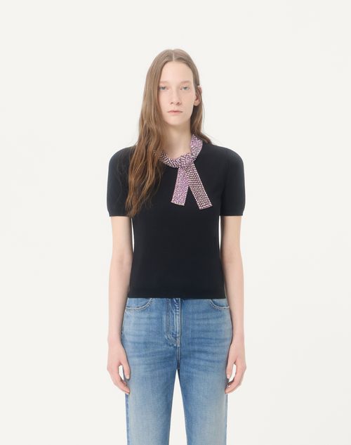Valentino - エンブロイダリー ウール ニットプル - ブラック - ウィメンズ - Pre Fw26 - W (new Arrivals)