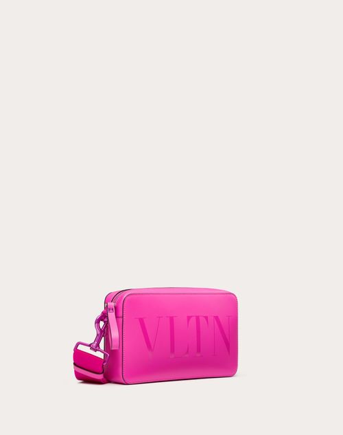 Valentino Garavani - Vltn Leather Crossbody Bag - Pink Pp - Man - Shoulder Bags